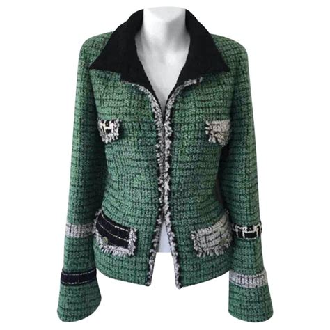 chanel green tweed jacket|chanel jacket clearance.